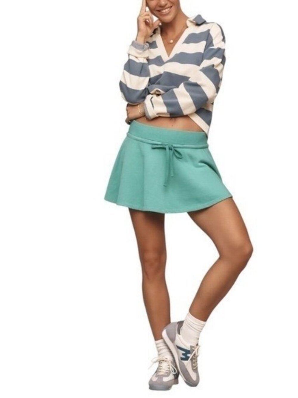 ANTHROPOLOGIE Daily Practice Refresh Pull On Mini Skort Kelly Green Size Large